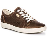 Ecco Soft Leather Smart Lace Up Scarpe Da Donna In Pelle Blu Taglia EU 36-42