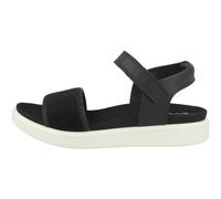 Ecco Soft Sandal Sandali Donna in Pelle Neri con Riemchen e Strappo