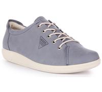 Ecco Stylish Fibre System Nubuck Lace Up Adulto Donna Trainer Ocean UK 5 - 9