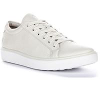 Ecco Soft 60 In Pelle Scarpe Sportive Basse Lace Up Bianche Donna UK 3 - 8