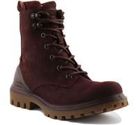 ECCO Tredtray Donna Pizzo Pelle Escursionista Stivali IN Bordeaux Misura UK 3 -