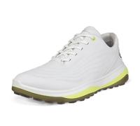ECCO Men's LT1 Hybrid Waterproof Golf Shoe, White/Yellow, 8-8.5
