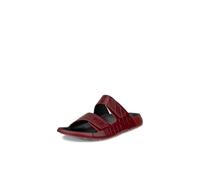 ECCO Women's Cozmo Two Band Slide Sandal, BRICK CROCO, 7-7.5
