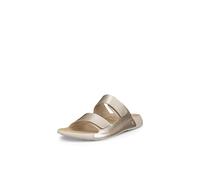 ECCO Women's Cozmo Two Band Slide Sandal, Pure White Gold Metallic, 11-11.5