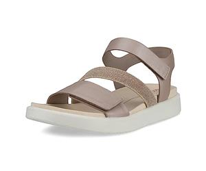 ECCO Women's Flowt Flat Sandal, Grey Rose Metallic, 37 EU