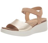 ECCO Women's Flowt Wedge Cork Sandal, Pure White Gold Powder, 3.5/4 UK