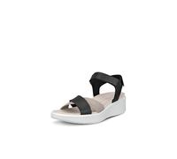 ECCO Women's Flowt Wedge Luxury Cross Band, BLACK, 5-5.5