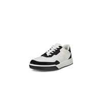 ECCO Women's Street Court Sneaker, Black/White/Black, 4-4.5
