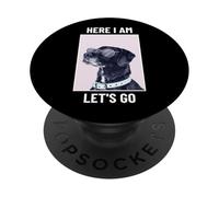 Eccomi, andiamo (grafica divertente con un cane) PopSockets PopGrip Adesivo