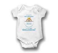 "Eccomi Mi Chiamo ... e da oggi comando io" Body Bimba Personalizzabile con Nome Idea Regalo Nascita Compleanno Baby Shower Gender Reveal Annnuncio Gravidanza Neonato Personalizzato 3 (0-6 Mesi)