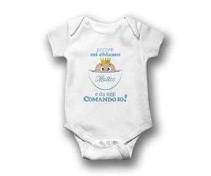 "Eccomi Mi Chiamo ... e da oggi comando io" Body Bimba Personalizzabile con Nome Idea Regalo Nascita Compleanno Baby Shower Gender Reveal Annnuncio Gravidanza Neonato Personalizzato 3 (0-6 Mesi)
