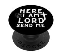 Eccomi, Signore, mandami una stampa cristiana PopSockets PopGrip Adesivo