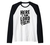Eccomi, Signore Mi Manda la Fede Cristiana Maglia con Maniche Raglan