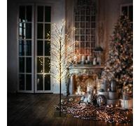 ECD Germany Albero LED 150 cm Con 360 LED Bianco Caldo Decorazioni di Natale Albero Luminoso Con Timer Per Interni Ed Esterni IP44 Albero Decorativo Illuminato Con Luci Per Natale Rami Flessibili