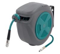 ECD Germany Avvolgitubo Aria Compressa Automatico 15m + 1,5m, con Funzione di Blocco, Attacco 1/4", con Raccordo Rapido, Pressione 15 Bar, Rotazione 180°, Ø12 mm, Arrotolatore per Montaggio a Parete