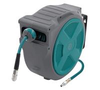 ECD Germany Avvolgitubo Aria Compressa Automatico 20 m + 2 m, con Funzione di Blocco, Attacco 1/4", con Raccordo Rapido, Pressione 15 Bar, Rotazione 180°, Ø12 mm, Arrotolatore per Montaggio a Parete