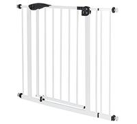 ECD Germany Cancelletto di Sicurezza Bambini 85-95 cm di Larghezza Senza Foratura Perforazione Cancello per Scale Barriera Protettiva Cani Grata Isolamento Animali Apribile e Bloccabile Metallo Bianco