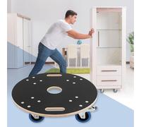 ECD Germany Carrello da Trasporto per Mobili Elettrodomestici Rotondo Ø 57 x 14,5 cm con 4 Ruote Girevoli 2 Freni capacità di Carico Max 800 kg Piattaforma per Carichi Pesanti