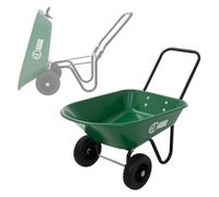 ECD Germany Carriola da Giardino Ribaltabile Capacità 78 L, Capacità di Carico 100 kg, Carrello a Spinta Multiuso per Lavori Edili e Domestici, Resistente Telaio in Acciaio e Vasca in PP 2 Ruote in PU