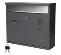 Cassetta delle lettere da muro esterno stile moderno antracite argento 2 chiavi