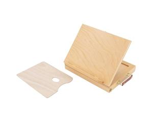 ECD Germany Cavalletto da Tavolo con Cassetto in Legno Mini Cavalletto per Dipingere con Valigetta Porta Colori Cavalletti da Seduta Cavalletto Portatile e Regolabile per Pittura e Disegno, IP-2141