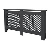 ECD Germany Copricalorifero Copertura Radiatore in Legno MDF Laccato con Motivo a Nido d'Ape 152 x 19 x 82 cm Copritermosifone Protezione per Radiatore con Piano d'Appoggio Mensola Superiore Antracite