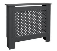 ECD Germany Copricalorifero Copertura Radiatore in Legno MDF Laccato con Motivo a Nido d'Ape 78 x 19 x 82 cm, Copritermosifone Protezione Antracite