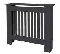 ECD Germany Copricalorifero Copertura Radiatore in Legno MDF Laccato Design a Doghe Verticali 78 x 19 x 82 cm Copritermosifone Protezione con Piano d'Appoggio Mensola Superiore Antracite