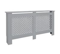 ECD Germany Copritermosifone con Motivo a Nido d'Ape 152x19x82 cm Grigio in Legno MDF Laccato per Camera da Letto Soggiorno Copriradiatore Riscaldamento Copertura per Radiatore Coperchio Calorifero