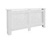 ECD Germany Copritermosifone MDF 152x19x82 cm Rivestimento del Radiatore Verniciato Bianco Copertura del Radiatore con Motivo a Nido d'Ape Copricalorifero Coperchio Radiatore in Legno Protezione