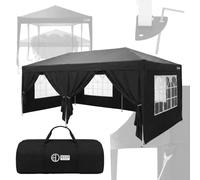 ECD Germany Gazebo 3x6 m Pieghevole con 4 Pareti Laterali, Tenda Pop Up Impermeabile da Esterno, Resistente UV 50+, Gazebo Robusto Portatile, Tenda Giardino Richiudibile per Campeggio, Spiaggia e Mare