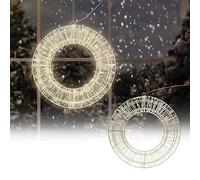 ECD Germany Ghirlanda Corona Luminosa in Metallo Ø 38 cm con 900 Luci a LED Bianco Caldo Decorazione Natalizia da Appendere con Timer IP44 Impermeabile per Porta d' Ingresso Ornamento Interno/Esterno