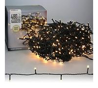 ECD Germany Ghirlanda Luminosa con 480 Lampadine a LED in PVC Verde Scuro IP44 Bianco Caldo 36 m Catena Decorativa Lucine Albero di Natale Decorazione Natalizia Casa Giardino Feste da Interno/Esterno