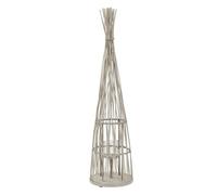 ECD Germany Lanterna in bambù da Giardino, Altezza 132 cm, Colore Legno, Portacandela con Catena Luminosa a LED e Inserto in Vetro, Lanterna a Vento, Stile Boho, Decorazione per Terrazza e Interni