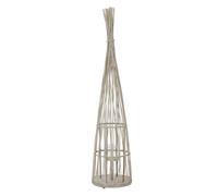 ECD Germany Lanterna in bambù da Giardino, Altezza 150 cm, Colore Legno, Portacandela con Catena Luminosa a LED e Inserto in Vetro, Lanterna a Vento, Stile Boho, Decorazione per Terrazza e Interni