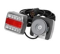 ECD Germany Luci Posteriori a LED per Rimorchio Set Fanali Kit Lampadine 12V - Cablato con Spina a 7 Poli - 14 LED - con Magnete Cavo da 7,5 m Illuminazione Posteriore per Camion Caravan Van Trattore
