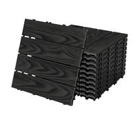 ECD Germany Piastrelle per Terrazze in WPC 30x30 cm Antracite Set da 55 per 5m² Effetto Legno con Drenaggio e Sistema a Clic per Balconi Mattonelle per Giardini Pavimenti da Esterno