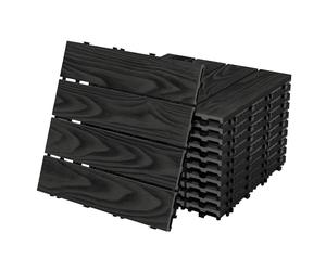 ECD Germany Piastrelle per Terrazze in WPC 30x30 cm Antracite Set da 55 per 5m² Effetto Legno con Drenaggio e Sistema a Clic per Balconi Mattonelle per Giardini Pavimenti da Esterno