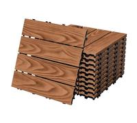 ECD Germany Piastrelle per Terrazze in WPC 30x30 cm Marrone Chiaro Set da 44 per 4m² Effetto Legno con Drenaggio e Sistema a Clic per Balconi Mattonelle per Giardini Pavimenti da Esterno