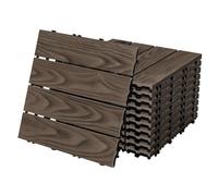 ECD Germany Piastrelle per Terrazze in WPC 30x30 cm Marrone Scuro Set da 44 per 4m² Effetto Legno con Drenaggio e Sistema a Clic per Balconi Mattonelle per Giardini Pavimenti da Esterno