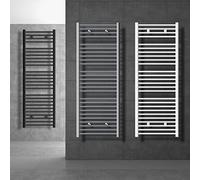ECD Germany Radiatore Sahara Scaldasalviette Moderno per Bagno - 300 X 1400 mm - Bianco - Acciaio - Dritto con Attacco Laterale - Radiatore Scaldasalviette Asciugamani Riscaldamento Non Elettrico