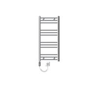 ECD Germany Radiatore Scaldasalviette Elettrico 600W Termoarredo da Bagno Moderno in Acciaio Cromato - 400 x 800 mm - Curvo con Attacco Laterale - Scaldasalviette Asciugabiancheria 400x800 mm 600W