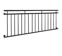 ECD Germany Ringhiera Balcone Francese 90 x 225 cm Nero Opaco e Grezzo Acciaio Verniciato a Polvere Supporto Finestra Inferriata Griglia Balaustra Parapetto Terrazze Balconi Interno Esterno