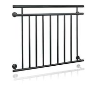 ECD Germany Ringhiera Balcone Francese Antracite - 90 x 128 cm - in Acciaio Verniciato - Supporto a Sbarre Protezione Finestre Inferriata a Griglia Balaustra Scale Parapetto Terrazza Interno o Esterno