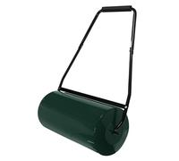ECD Germany Rullo per Prato Riempibile con Acqua o Sabbia 50 Litri, Verde in Acciaio, Rullo da Giardino 60 cm, Rullo Manuale per Compattazione Terreno con Raschiatore dello Sporco per Giardinaggio
