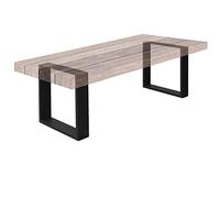 ECD Germany Set 2 Gambe per Tavolo in Acciaio Nero Struttura Telaio per Panca 40 x 43 cm Design Stile Industriale Piedi Tavolino da Salotto Base Cornice Rettangolare Guide in Metallo per Panchine