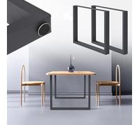 ECD Germany Set di 2 Gambe per Tavolo Struttura Telaio in Accaio Antracite Cornice Rettangolare 80 x 72 cm Design Stile Industriale Piedi Banco di Lavoro Tavolino da Salotto Base per Scrivania
