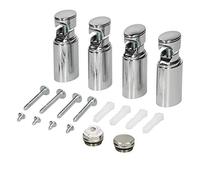 ECD Germany Set Montaggio Per Termoarredo Cromo Kit Accessori Per Termosifoni Da Bagno - Cromo - Per Modelli Dritti E Curvi - Set Di Fissaggio Per Radiatori Scaldasalviette Asciugamani Da Bagno