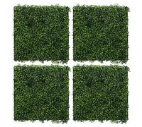 ECD Germany Siepe Artificiale per Interni ed Esterni Set 4 Pezzi 50 x 50 cm | Pannello Decorativo da Parete 3D con Piante Finte Modulare Resistente alle Intemperie Senza Manutenzione Classic Buxus Verde