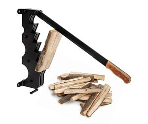ECD Germany Spaccalegna Manuale con Manico in Legno Spaccalegna Manuale Bilanciata per Pezzi Piccoli con Manico Antiscivolo in Ghisa Nero Coltello Truciolo per Legna